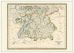 Large Vintage Map of Southern Germany (Wood Frame - White)