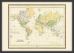 Medium Vintage Mercators Projection World Map 1858 (Pinboard & wood frame - Black)