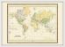 Small Vintage Mercators Projection World Map 1858 (Wood Frame - White)