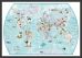 World Illustrated Sticker Map (Pinboard & wood frame - Black)