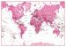 Medium Children's Art Map of the World Pink (Raster digital)
