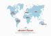 Personalised Travel Map of the World - Aqua