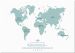 Large Personalised Travel Map of the World - Rustic (Pinboard)