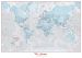 Large Personalised World Is Art - Wall Map Aqua (Paper)