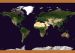 Medium Satellite Map of the World (Rolled Canvas with Wooden Hanging Bars)