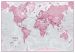 Small The World Is Art - Wall Map Pink (Paper)