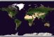 Medium Satellite Map of the World (Rolled Canvas with Hanging Bars)