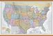 Large USA Classic Wall Map (Wooden hanging bars)