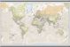 Medium Classic World Map (Rolled Canvas with Hanging Bars)