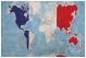 Large France Flag Map of the World (Pinboard & wood frame - White)