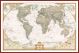 National Geographic World Executive Map (Pinboard & framed - Dark Oak)