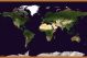 Large Satellite Map of the World (Rolled Canvas with Wooden Hanging Bars)