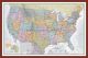 Medium USA Classic Wall Map (Pinboard & framed - Dark Oak)
