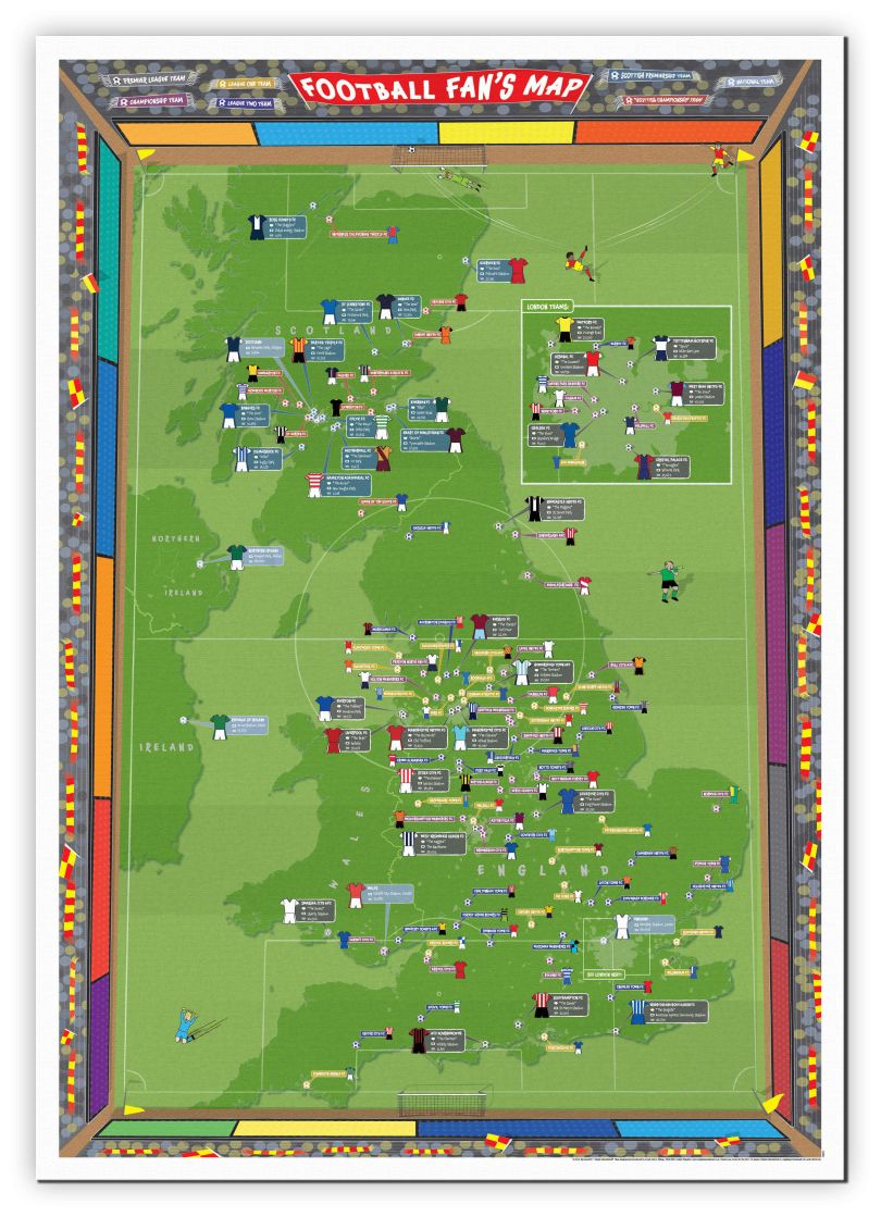 Medium Football Fan's Stadium Map (Canvas)