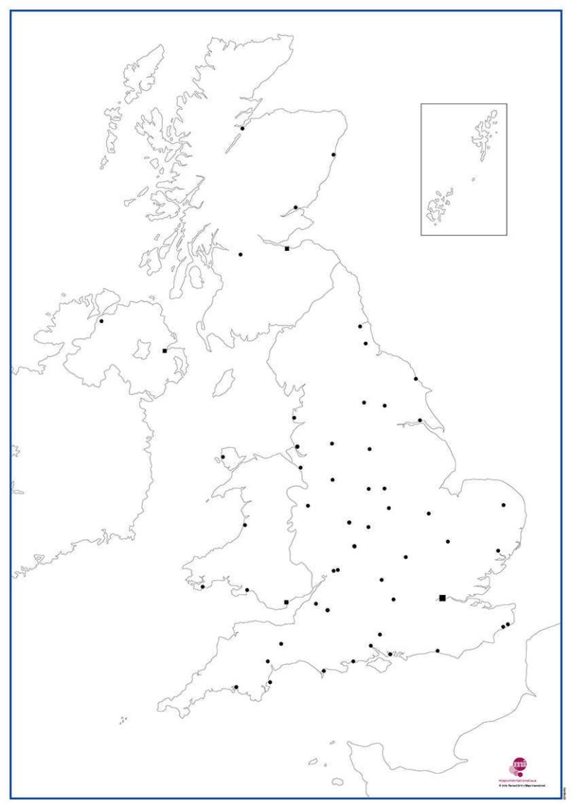 Deskmap - UK Outline A3, pack of ten (Deskmap)