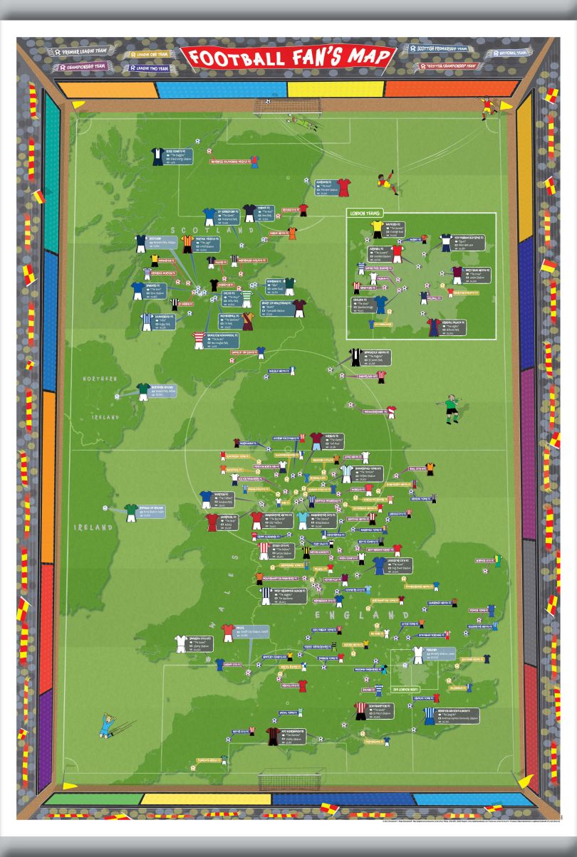 Medium Football Fan's Stadium Map (Hanging bars)