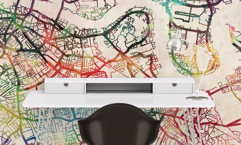 Wallpaper Watercolour Map of London