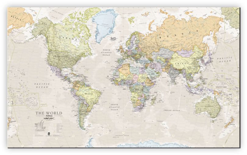 Small Classic World Map (Canvas)