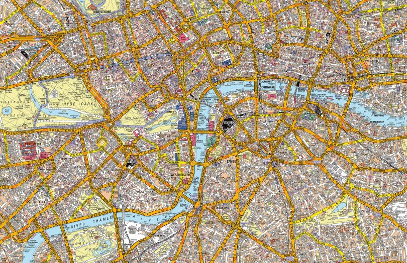 Medium A-Z Canvas London Street Map (Rolled Canvas - No Frame)