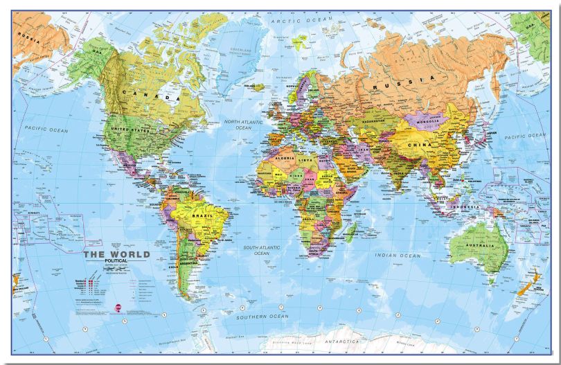 Small World Wall Map Political (Pinboard)