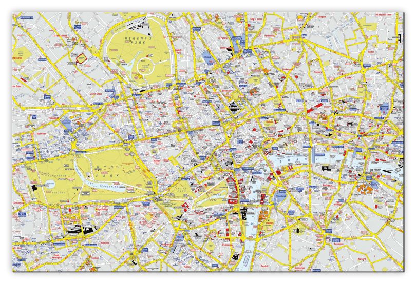Large A-Z Visitors' Map London (Canvas)