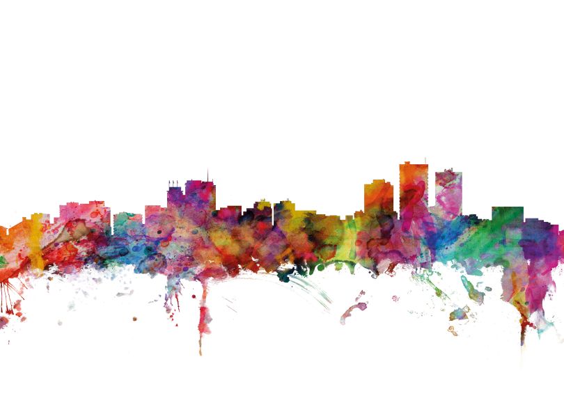 Anchorage Watercolour Skyline