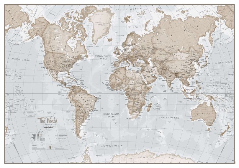 The World Is Art - Wall Map Neutral