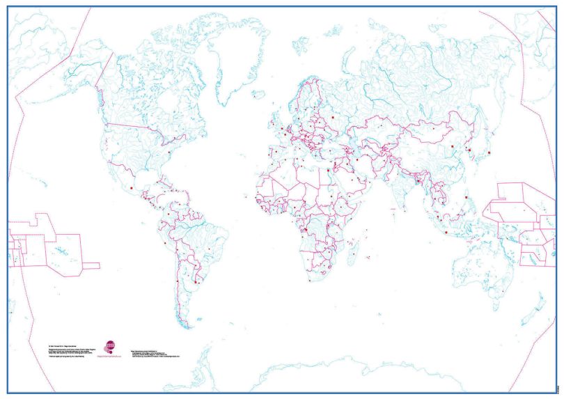 Deskmap - World Outline A3, pack of ten (Deskmap)