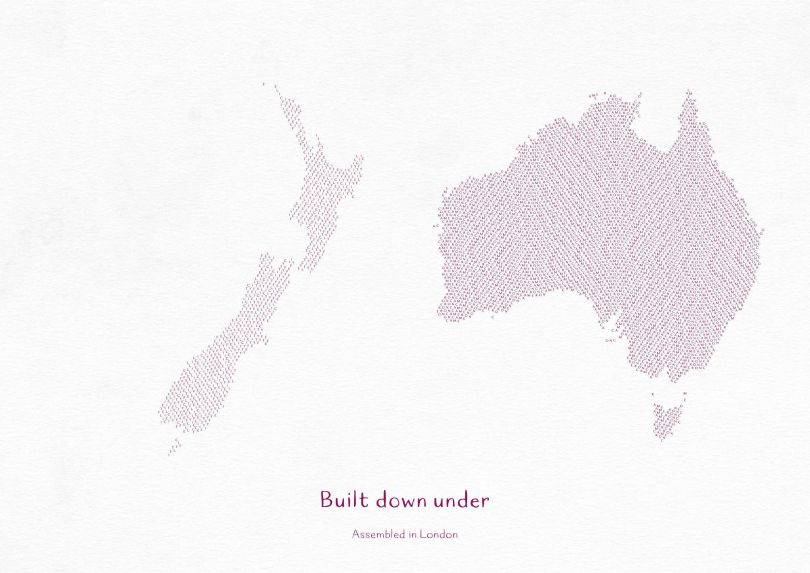 Personalised Country Name Text Map Print - Plum