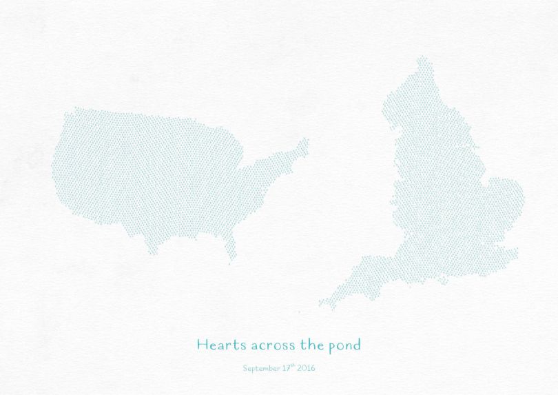 Personalised Country Name Text Map Print - Turquoise