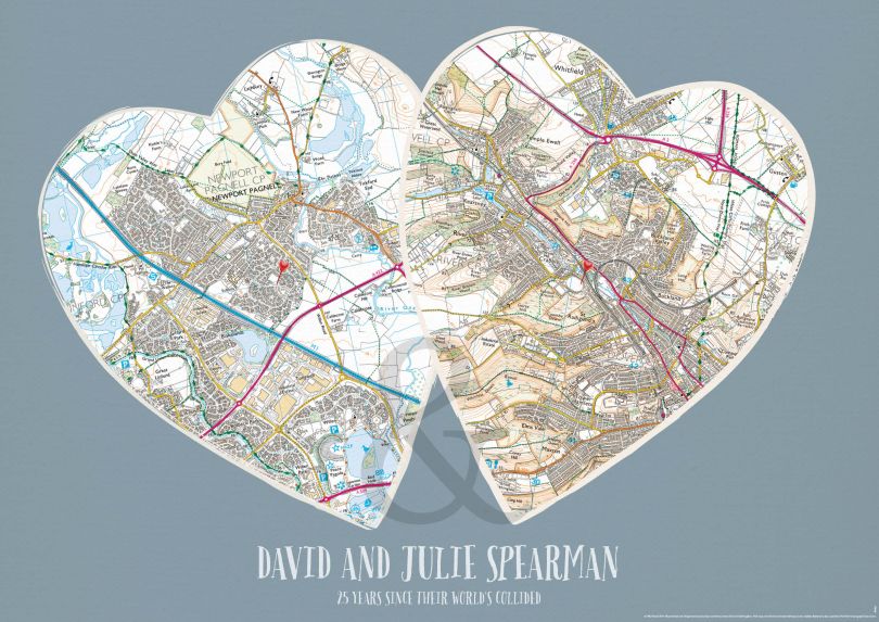 Personalised Postcodes Couples Print