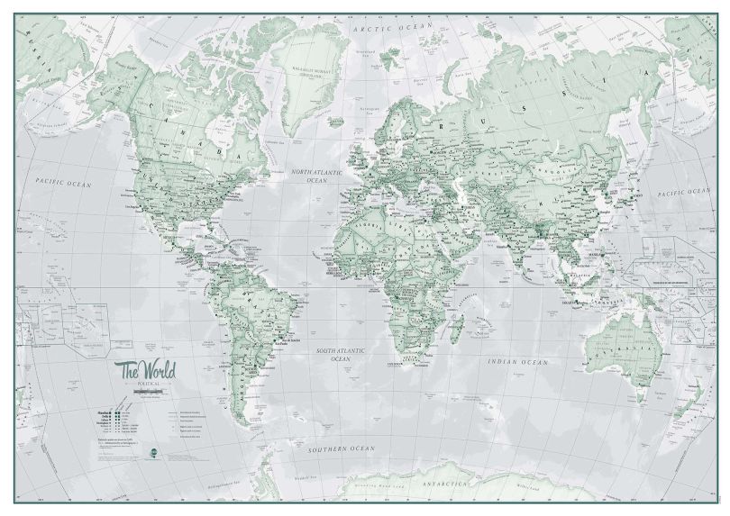 Large The World Is Art - Wall Map Rustic (Paper)