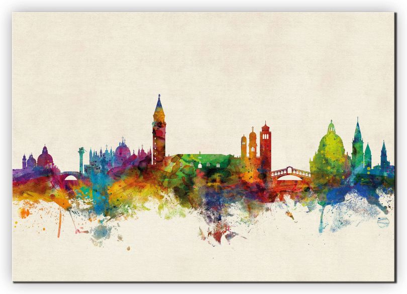 Extra Small Venice Watercolour Skyline (Canvas)