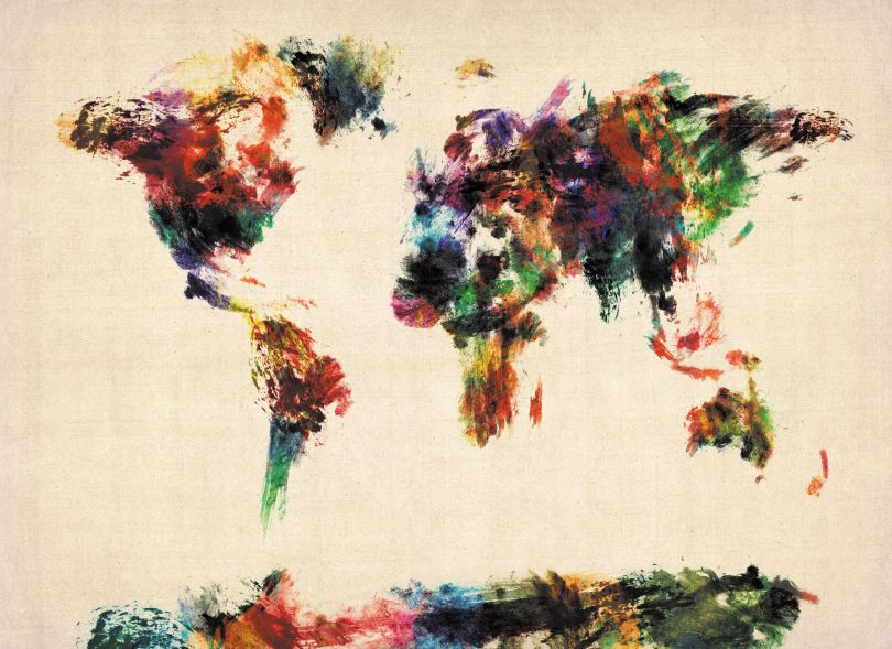 Abstract Painting Map of the World