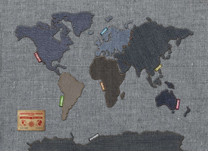 Denim Map of the World
