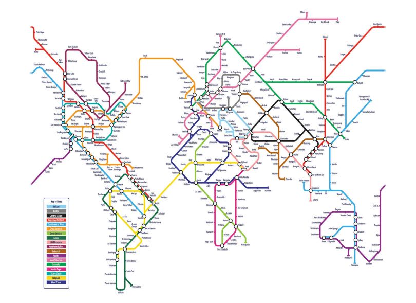 Metro Subway Map of the World