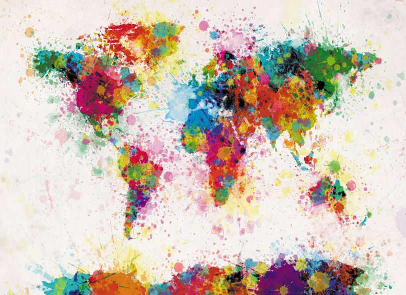 Paint Splashes Map of the World