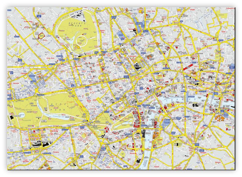 Small A-Z Visitors' Map London (Canvas)