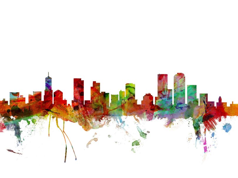 Denver Watercolour Skyline