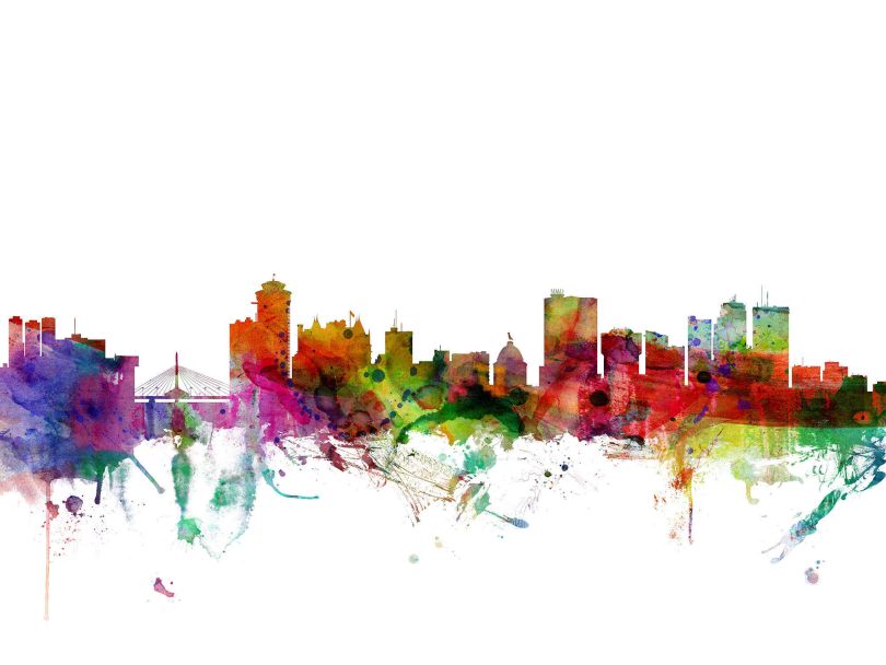 Winnipeg Canada Watercolour Skyline