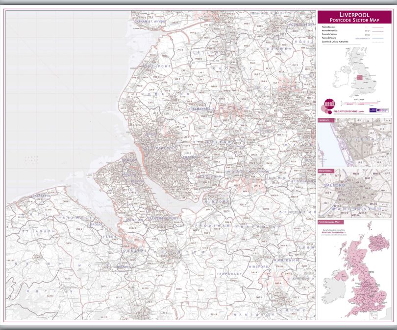 Liverpool Postcode Sector Map (Hanging bars)