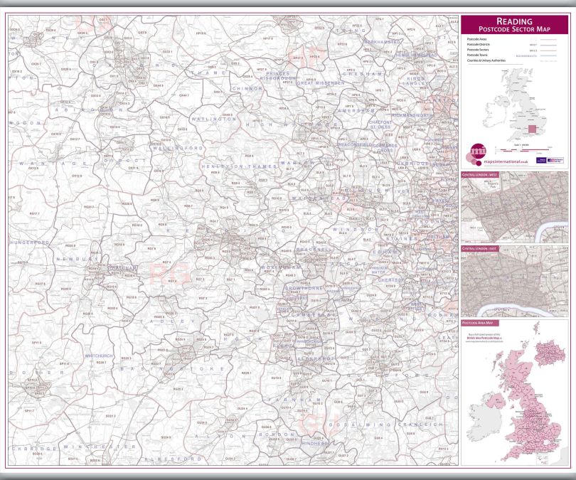 Reading Postcode Sector Map (Hanging bars)