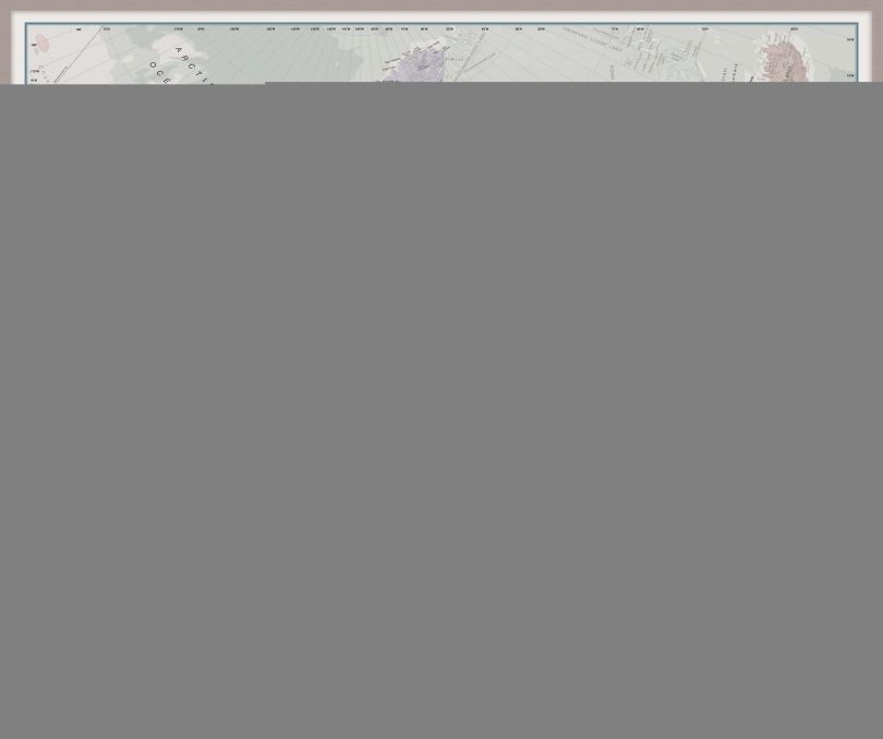 Large Executive Canada Wall Map (Pinboard & framed - Silver)