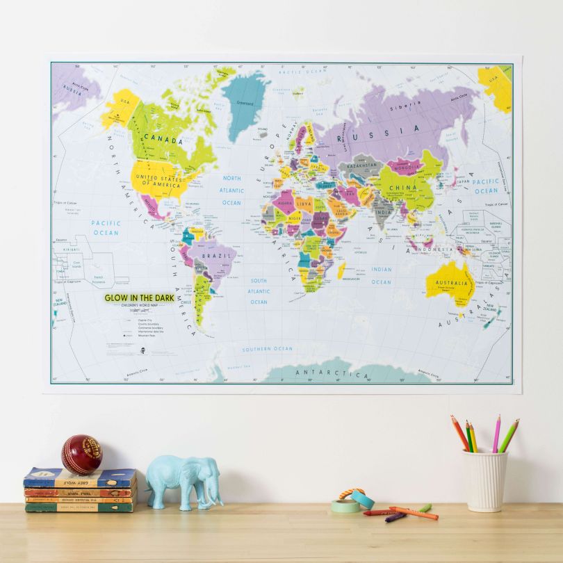 Glow in the Dark Children's World Map