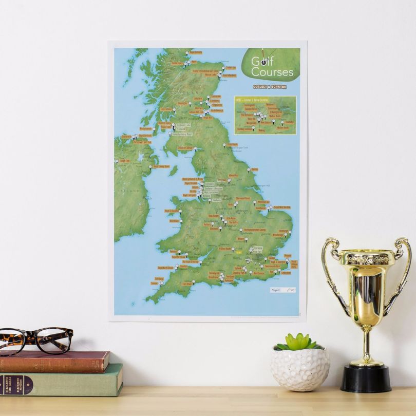 Scratch Off UK Golf Courses Print (Silk Art Paper)