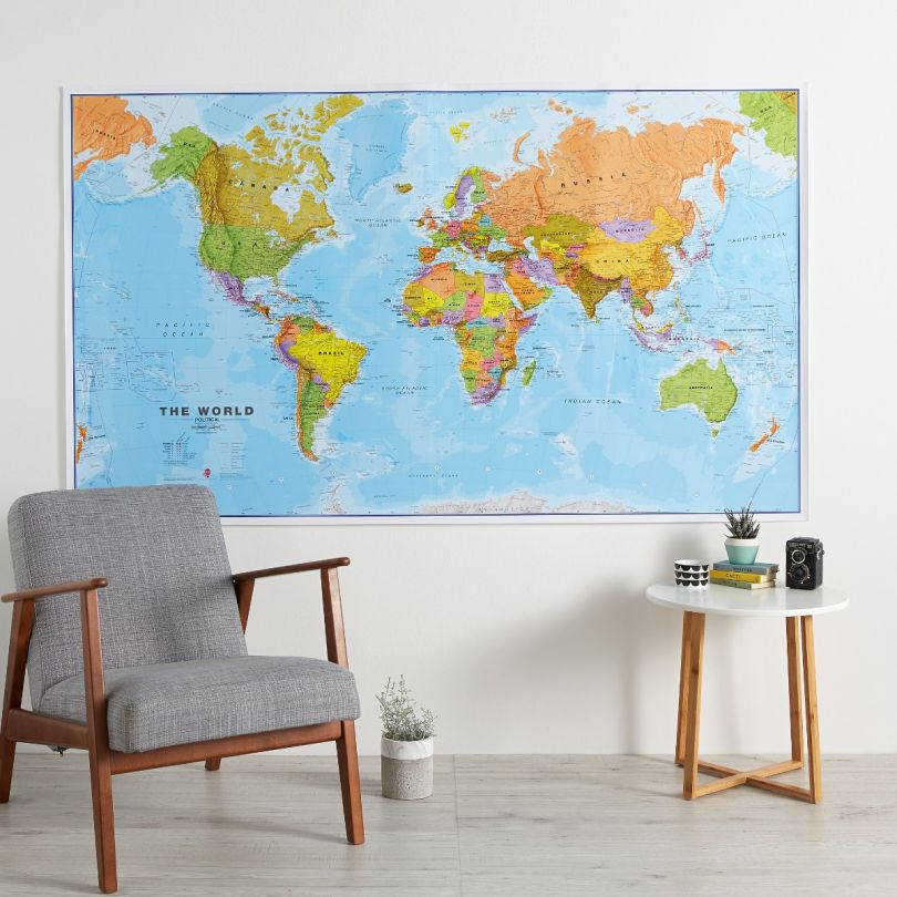 Huge World Wall Map Political (Paper Single Side Lamination)