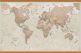 Large Antique World Map (Wooden hanging bars)