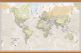 Large Classic World Map (Wooden hanging bars)