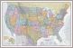 Large USA Classic Wall Map (Pinboard & framed - Silver)