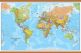 Large World Wall Map Political (Wooden hanging bars)
